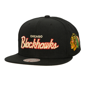 Chicago Blackhawks šilterica ravnog oboda Cream Script Snapback black