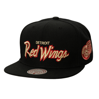 Detroit Red Wings šilterica ravnog oboda Cream Script Snapback black