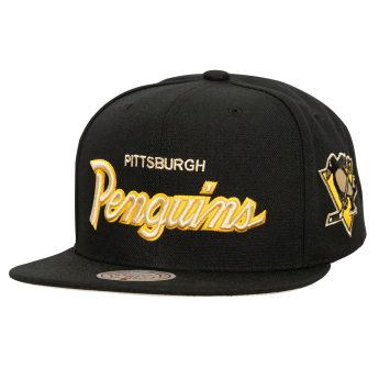 Pittsburgh Penguins šilterica ravnog oboda Cream Script Snapback black