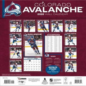 Colorado Avalanche kalendar 2026 Wall