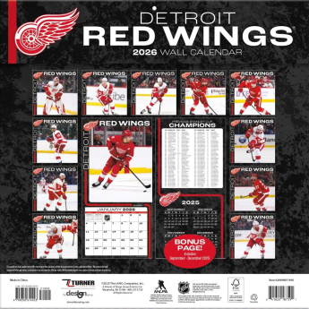 Detroit Red Wings kalendar 2026 Wall