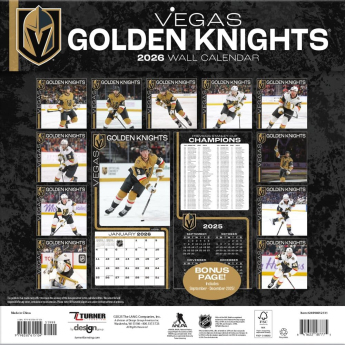 Vegas Golden Knights kalendar 2026 Wall
