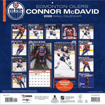 Edmonton Oilers kalendar Connor McDavid #97 2026 Wall