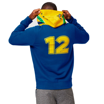 Ayrton Senna muška majica s kapuljačom Stripe navy 2021
