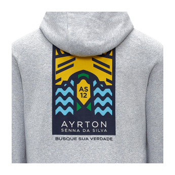 Ayrton Senna muška majica s kapuljačom Graphic grey 2023