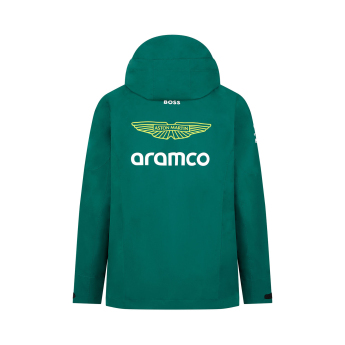 Aston Martin muška jakna s kapuljačom Rain green F1 Team 2024