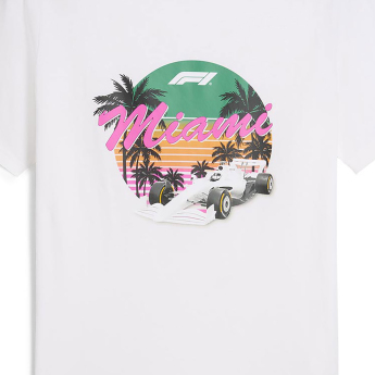 Formule 1 muška majica Miami GP white F1 Team 2024