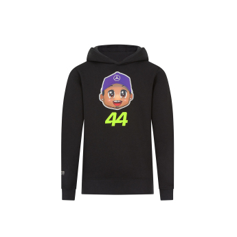 Mercedes AMG Petronas dječja majica s kapuljačom Caricature Graphic black Lewis Hamilton F1 Team 2024