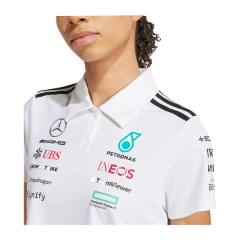 Mercedes AMG Petronas ženska polo majica official Teamline Replica white F1 Team 2025
