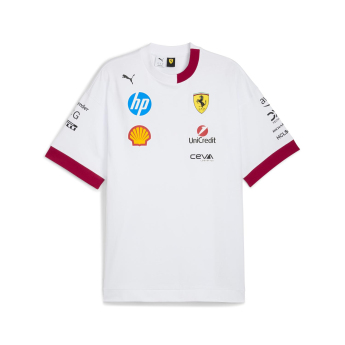 Ferrari pánské tričko Drivers Oversized white F1 Team 2025