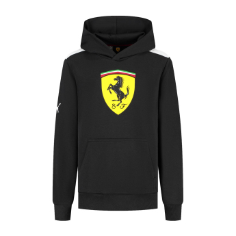 Ferrari dječja majica s kapuljačom Shield black F1 Team 2025