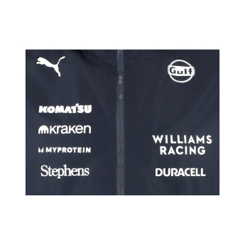 Williams Martini Racing muška jakna s kapuljačom Rain official Teamline Replica blue F1 Team 2025