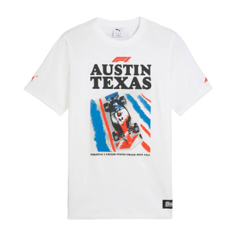 Formule 1 muška majica Austin GP white 2025