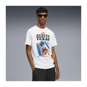 Formule 1 muška majica Austin GP white 2025