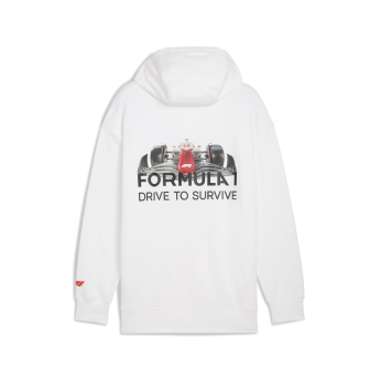 Formule 1 muška majica s kapuljačom DTS Relaxed white F1 Team 2025