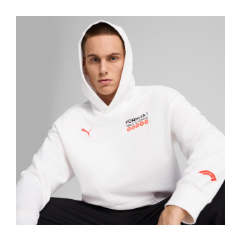 Formule 1 muška majica s kapuljačom DTS Relaxed white F1 Team 2025