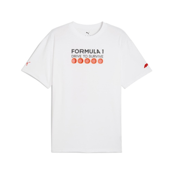 Formule 1 muška majica DTS Relaxed white F1 Team 2025