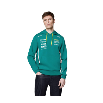 Aston Martin muška majica s kapuljačom official Teamline Replica green F1 Team 2025