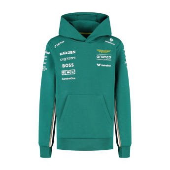 Aston Martin dječja majica s kapuljačom official Teamline Replica green F1 Team 2025