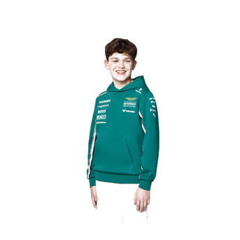Aston Martin dječja majica s kapuljačom official Teamline Replica green F1 Team 2025
