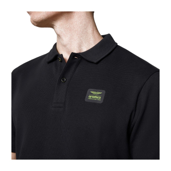 Aston Martin muška polo majica Tech Waffle black F1 Team 2025