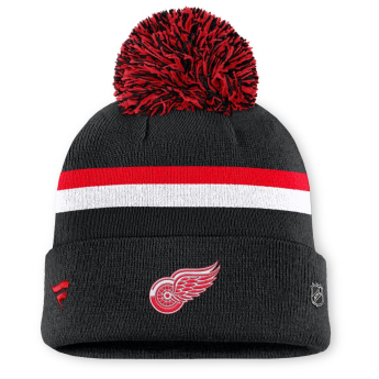 Detroit Red Wings ženska zimska kapa Authentic Pro W/Cap Cuffed Pom Beanie
