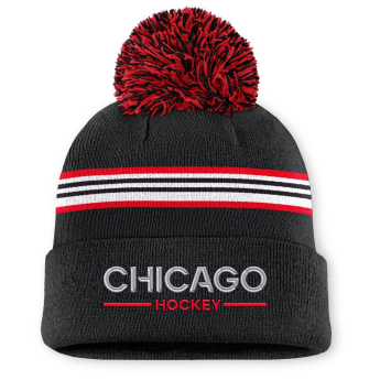 Chicago Blackhawks ženska zimska kapa Authentic Pro W/Cap Cuffed Pom Beanie