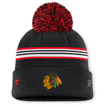Chicago Blackhawks ženska zimska kapa Authentic Pro W/Cap Cuffed Pom Beanie