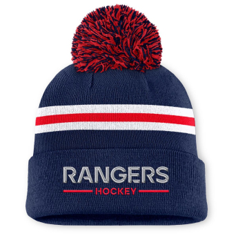 New York Rangers ženska zimska kapa Authentic Pro W/Cap Cuffed Pom Beanie