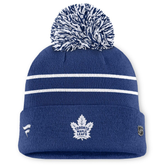 Toronto Maple Leafs ženska zimska kapa Authentic Pro W/Cap Cuffed Pom Beanie