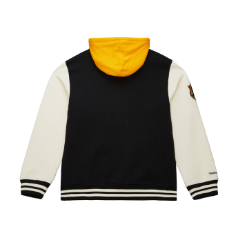 Boston Bruins muška majica s kapuljačom Courtside Fleece Button Front Current Logo