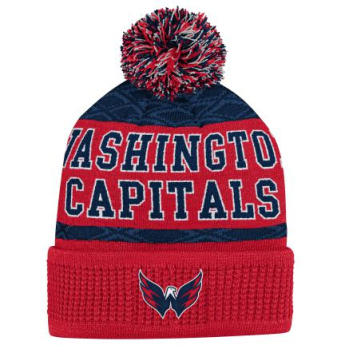 Washington Capitals dječja zimska kapa Puck Pattern Cuffed Pom
