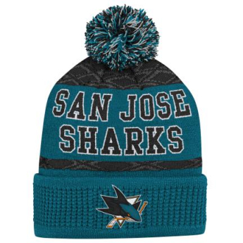 San Jose Sharks dječja zimska kapa Puck Pattern Cuffed Pom