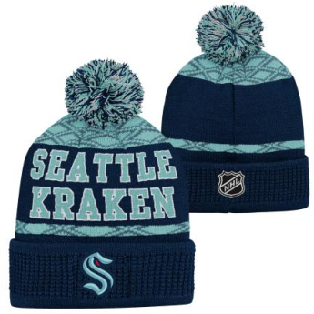 Seattle Kraken dječja zimska kapa Puck Pattern Cuffed Pom