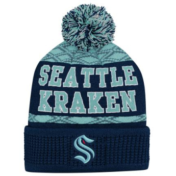 Seattle Kraken dječja zimska kapa Puck Pattern Cuffed Pom