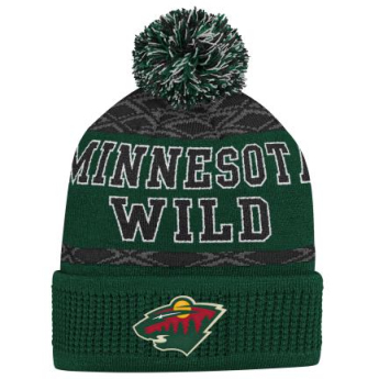 Minnesota Wild dječja zimska kapa Puck Pattern Cuffed Pom