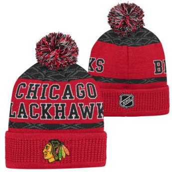 Chicago Blackhawks dječja zimska kapa Puck Pattern Cuffed Pom