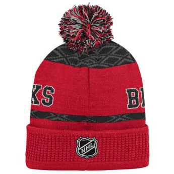 Chicago Blackhawks dječja zimska kapa Puck Pattern Cuffed Pom
