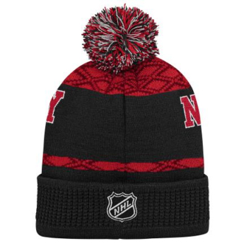 New Jersey Devils dječja zimska kapa Puck Pattern Cuffed Pom