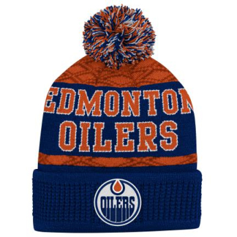 Edmonton Oilers dječja zimska kapa Puck Pattern Cuffed Pom