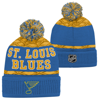 St. Louis Blues dječja zimska kapa Puck Pattern Cuffed Pom