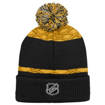 Boston Bruins dječja zimska kapa Puck Pattern Cuffed Pom