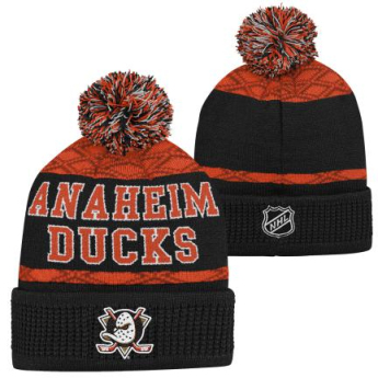Anaheim Ducks dječja zimska kapa Puck Pattern Cuffed Pom