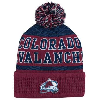Colorado Avalanche dječja zimska kapa Puck Pattern Cuffed Pom