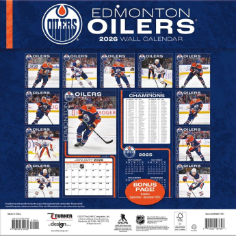 Edmonton Oilers kalendar 2026 Wall