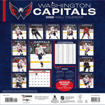 Washington Capitals kalendar 2026 Wall