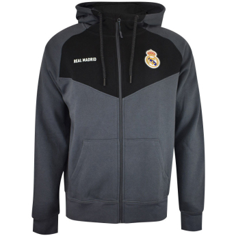 Real Madrid dječja majica s kapuljačom Zip gris