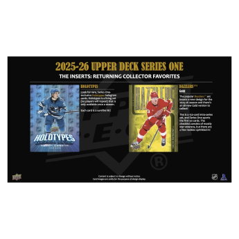 NHL boxovi NHL hokejske karte 2025-26 Upper Deck Series 1 Blaster Box