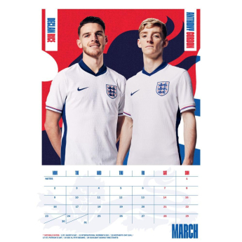 Nogometne reprezentacije kalendar England 2026