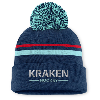 Seattle Kraken ženska zimska kapa Authentic Pro W/Cap Cuffed Pom Beanie